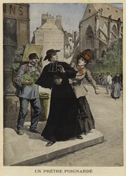 Messerangriff auf einen Priester, Frankreich, 1897