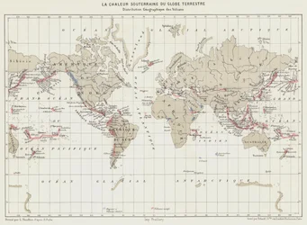 Die unterirdische Wärme der Erde, geographische Verteilung der Vulkane