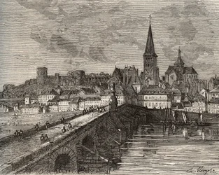 La Charité-sur-Loire - Nièvre, in der Region Burgund - Gravur in „France illustrée: Geographie, Geschichte, Statistik, Verwaltung“ von V.-A. Malte-Brun. 1884
