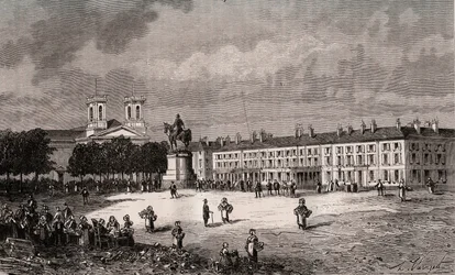 La Roche-sur-Yon - Pays de la Loire - Place Napoleon - Gravur in „France illustrée: Geographie, Geschichte, Verwaltung, Statistik“ von V.-A. Malt-Brown. 1884