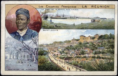 La Réunion, Ansicht von St. Denis - Postkarte Chromolithographie, Anfang 20. Jahrhundert