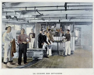 Die Küche der Offiziere - in „Album militaire - Marine: Das Leben an Bord“