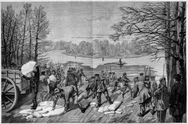 Die Eisernte auf den gefrorenen Seen des Bois de Vincennes, in „Die illustre Welt“ 1887.
