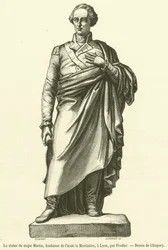 Die Statue von Major Martin, Gründer der Schule La Martiniere, in Lyon