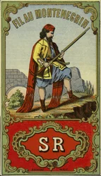 Etikett für montenegrinischen Faden