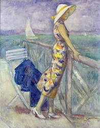 Dame am Strand