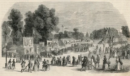 Le Carré Marigny im Juni 1848 in Paris - Gravur in „Tableau-de-Paris“ von Edmond Texier 1852