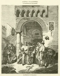 Der Makkaroni-Händler (Gravur)
