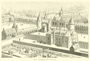 Der Palast der Stadt im 14. Jahrhundert