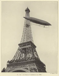 Der Santos Nr. 6 umrundet den Eiffelturm