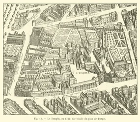 Der Tempel, 1734 (Faksimile des Plans von Turgot)