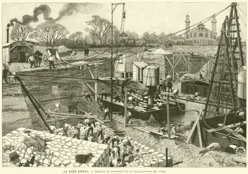 Der Eiffelturm, Fundament- und Konsolidierungsarbeiten der Pfeiler