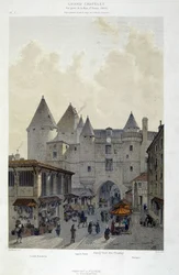 Le grand Chatelet par la rue St Denis im Jahr 1800 - in „Paris durch die Jahrhunderte: der Tempel und die Rue Royale“, spätes 19. Jahrhundert