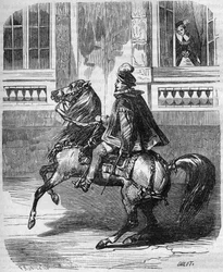 Die Lieben von König Heinrich II. (1519-1559) und Diane de Poitiers (1499-1566). Gravur in „Histoire de la prostitution et de la débauche dans tous les peuples du globe depuis l