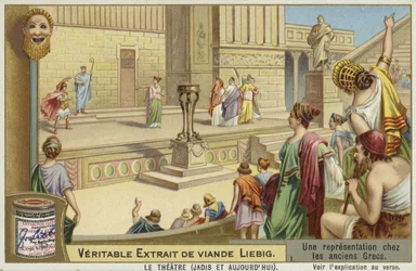 Liebig-Karte mit einer Darstellung des antiken griechischen Theaters