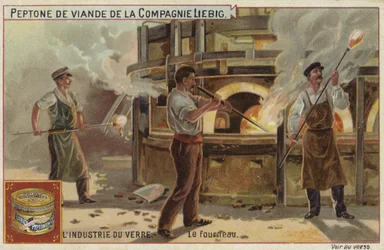 Liebig-Karte mit der Glasindustrie