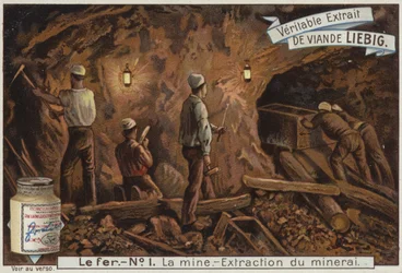 Liebig-Karte mit der Eisenindustrie