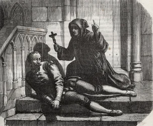 Eingesperrt im Tower of London, kam er nur heraus, um das Schafott zu besteigen: Kanzler Thomas More (1478-1535) im Gefängnis, weil er sich weigerte, das königliche Siegel für die Ehe von König Heinrich VIII. (1491-1547) mit Anne Boleyn (Anna oder Ann Bole