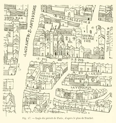 Wohnsitz des Prévôt von Paris, nach dem Plan von Truchet