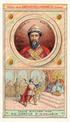 Ludwig IV. von Frankreich beim Konzil von Ingelheim, 948