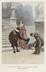 Louis de Pontis wird Kardinal Richelieu vorgestellt, 17. Jahrhundert