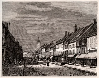 Lure - Département Haute-Saône in der Region Bourgogne-Franche-Comté - Gravur in „La France illustrée: géographie, histoire, administration statistique“ von V.-A. Malt-Brown. 1884
