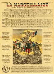 Text und Musik der Marseillaise, der von Rouget de Lisle (Rouget de L