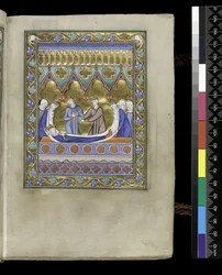Davids Begräbnis, aus dem Psalter und Stundenbuch von Isabella von Frankreich, Paris, ca. 1265-70
