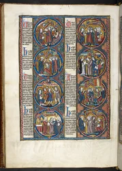 MS. Harley 1527, f.80v, Miniaturen aus der Bible moralisée