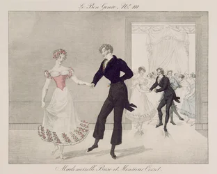 Mademoiselle Busc und Monsieur Corset, Platte 111 aus Le Bon Genre, ca. 1810