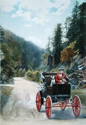 Mademoiselle Yahne in ihrem Cleveland-Auto in Plombieres