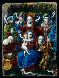 Madonna und Kind, Heilige und Propheten, Werk aus der Penicaud-Werkstatt