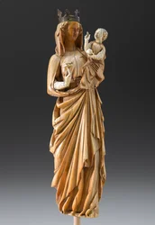 Madonna mit Kind, ca. 1260-1290 (Elfenbein und Metall)