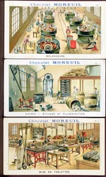Schokoladenherstellung, Werbebild für die Schokolade Moreuil, ca. 1900