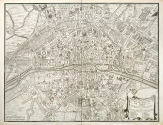 Karte von Paris, aus dem Atlas de Paris von Jean de la Caille, 1714