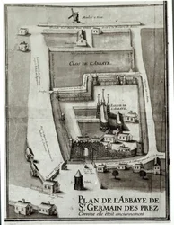 Karte der Abtei Saint-Germain-des-Prés, 1713