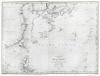 Karte des Südchinesischen Meeres, aus dem Reisebericht von La Perouse
