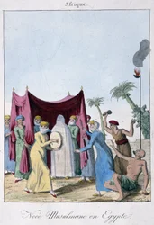 Muslimische Hochzeit in Ägypten - in „Sitten und Bräuche der Völker“, ed. Hocquart, Paris