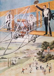 Hochzeit in einem Flugzeug, Illustration aus Le Petit Journal 1911