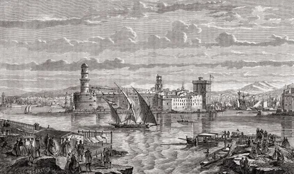 Marseille im 18. Jahrhundert, graviert von Pibaraud nach Le Breton, aus 