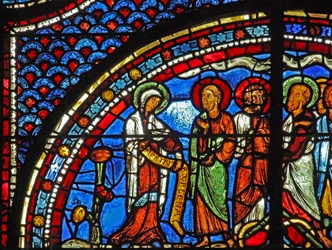 Maria-Magdalena-Fenster: Maria erzählt den Jüngern von der Auferstehung