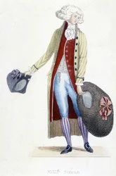 Männerkostüm in Frankreich im Jahr 1782.