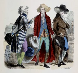 Männermode in Paris im Jahr 1787.