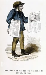 Händler von Verbrechen oder Zeitungsverkäufer