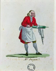 Monsieur Purgon, aus Le Malade Imaginaire von Moliere (1622-73)
