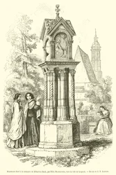 Denkmal errichtet zum Gedenken an Sebastian Bach (Gravur)