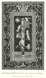 Mosaik, das die Spiele des Zirkus darstellt, entdeckt in Lyon am 18. Februar 1806