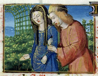 Ms 134 Mai: Liebespaar, aus einem Stundenbuch