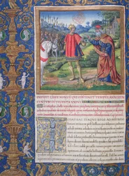 Ms. 1581 f. 178v Illustration aus Buch IX (Vom Tod Ahabs bis zur Gefangenschaft der zehn Stämme), Kapitel 1 der Antiquitates Judaicae von Flavius Josephus