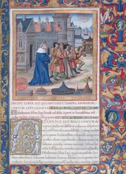 Ms. 1581 f. 228 Illustration aus Buch XII (Vom Tod Alexanders des Großen bis zum Tod des Judas Makkabäus), Kapitel 1 der Antiquitates Judaicae von Flavius Josephus
